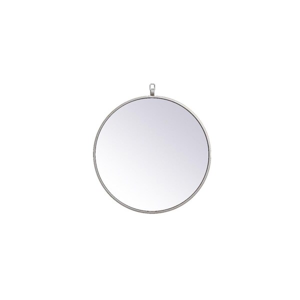 Blueprints 18 in. Metal Frame Round Mirror with Decorative Hook, Silver BL2571278 - main